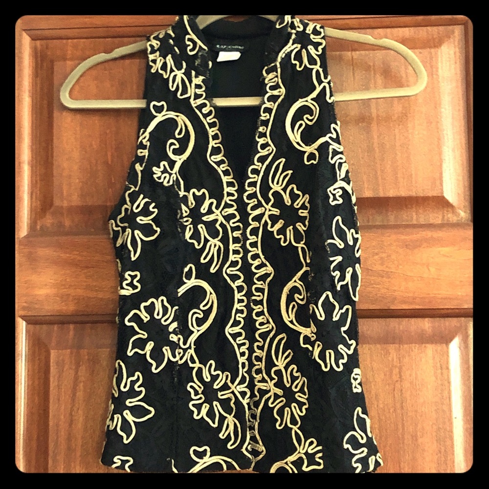 Kay Celine Black and gold  lace top